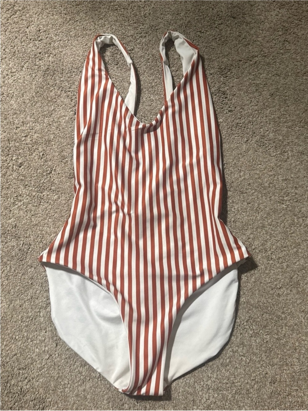 LONDRE X Fairmont Pacific Rim The Minimalist SZ M in Rust & White Stripe NWOT